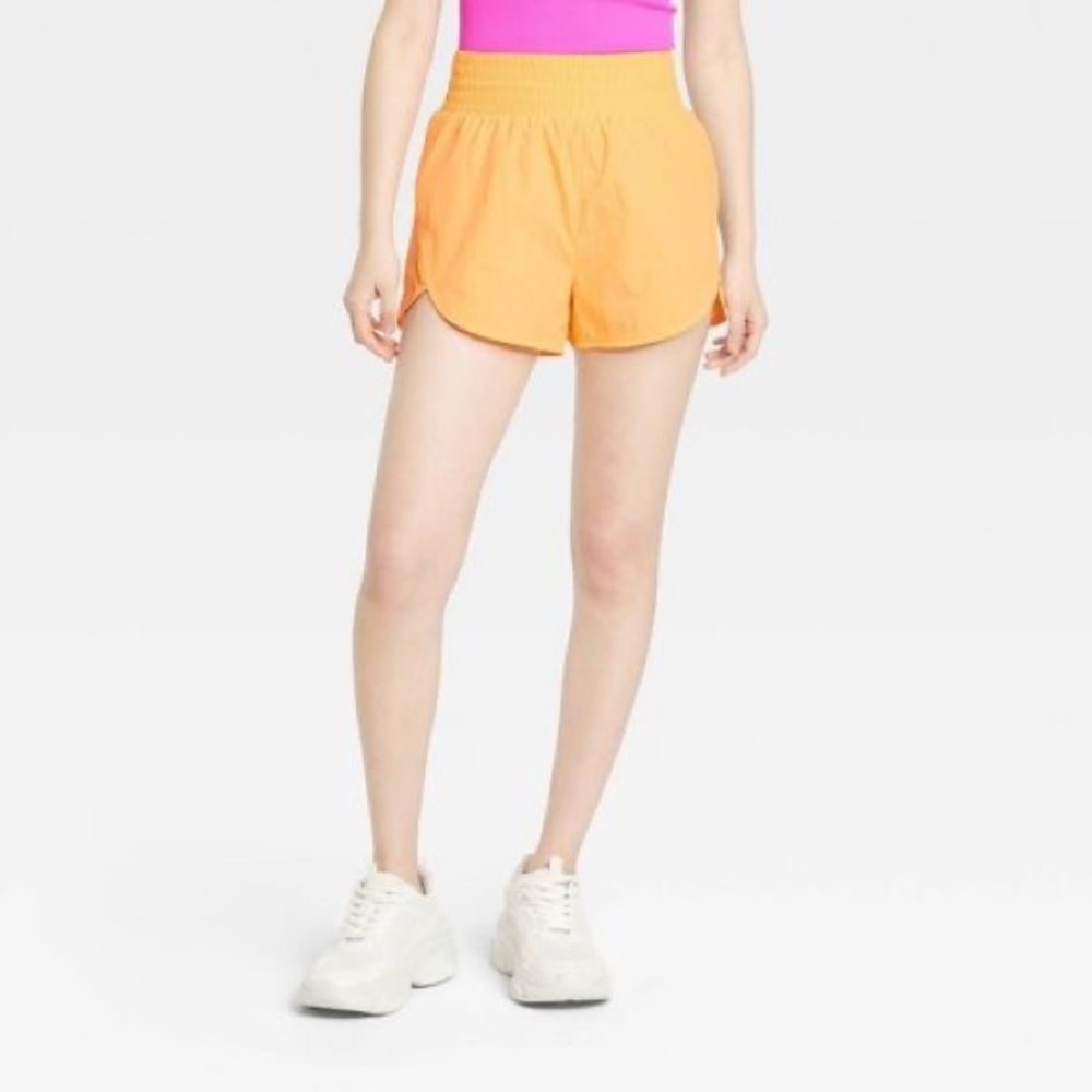NWT Orange Women's High-Rise Crinkle Shorts - All In Motion Size XXL